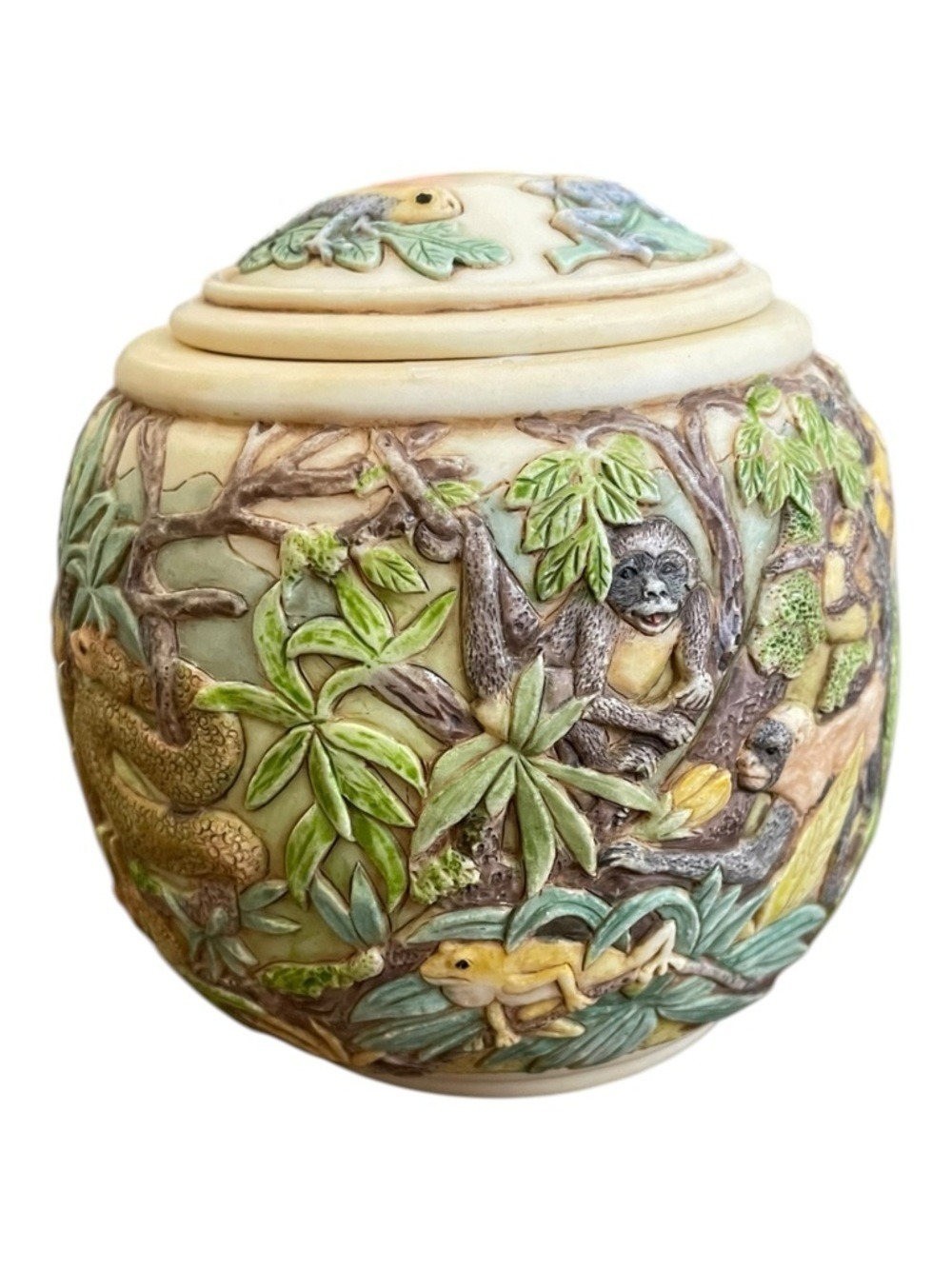Harmony Kingdom Jardinia “Magical Realism” Rainforest Cachepot Trinket Jar 2008